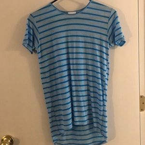 blue striped shirt